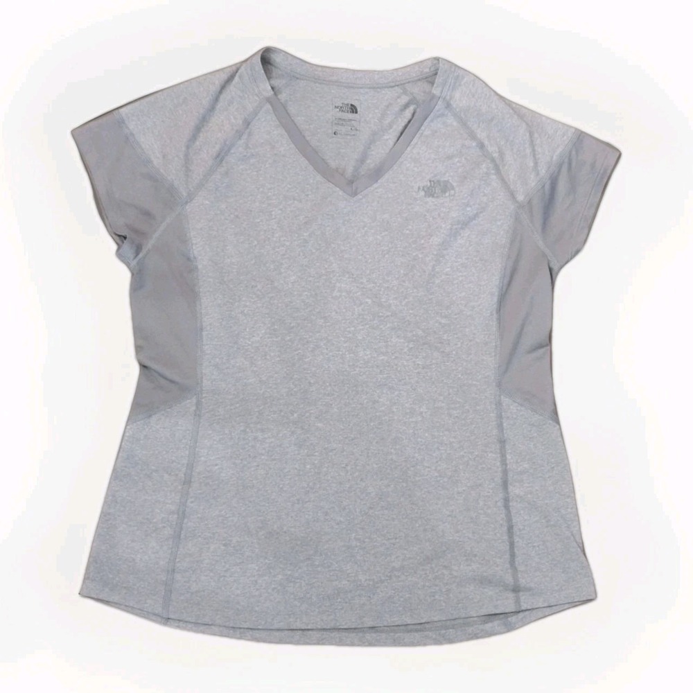 The North Face FlashDry Top Womens Size L Gray Active T Shirt Activewear Workout